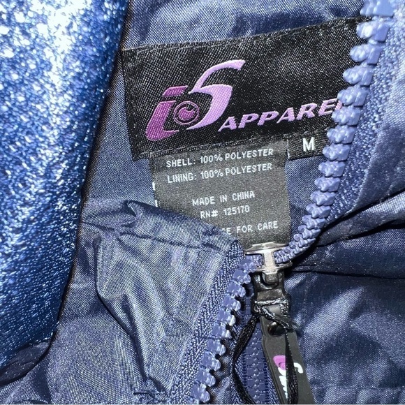 IS Apparel Rain Jacket Size Medium Yakima River Blue Pink Wind Resistant Hooded - Picture 8 of 10